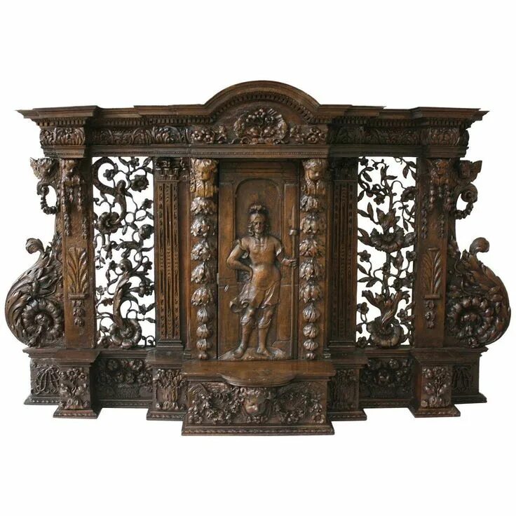 Резная мебель интерьер 17th Century Fine Carved Walnut Renaissance Tabernacle, France circa 1630. Rococ