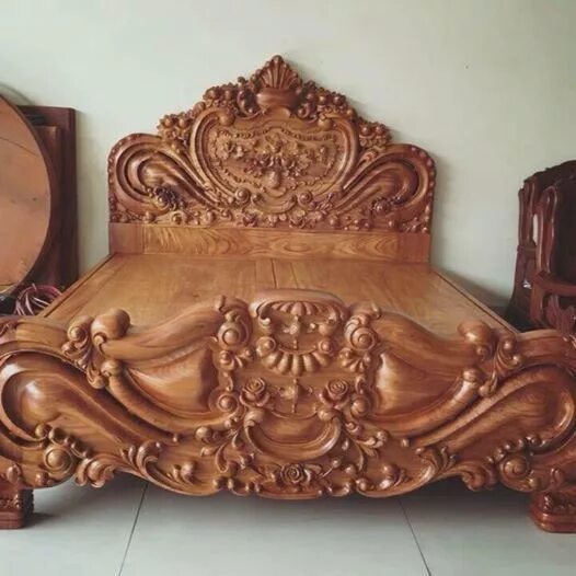 Резные кровати из дерева ручной работы фото Pin by Phong Trần on thiết kế nội thất Wooden bed design, Wooden bed, Bed design