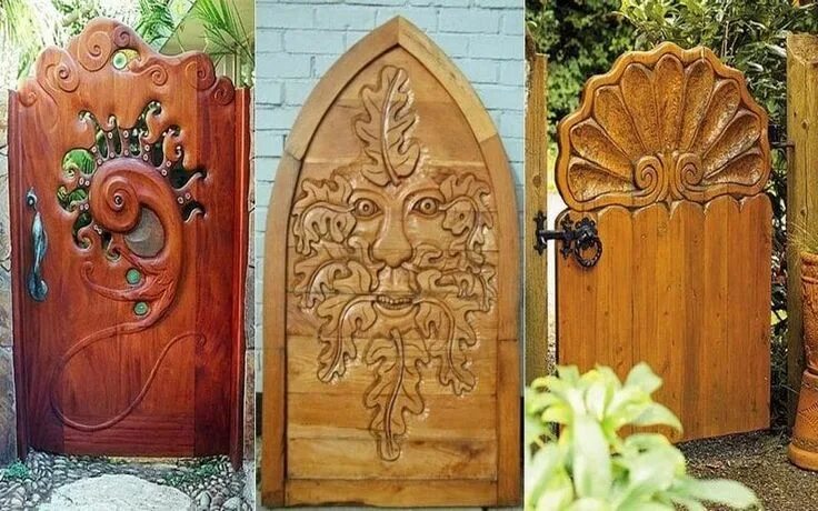 Резные ворота из дерева фото Garden Gates The Owner-Builder Network Garden gates, Home interior design, Garde