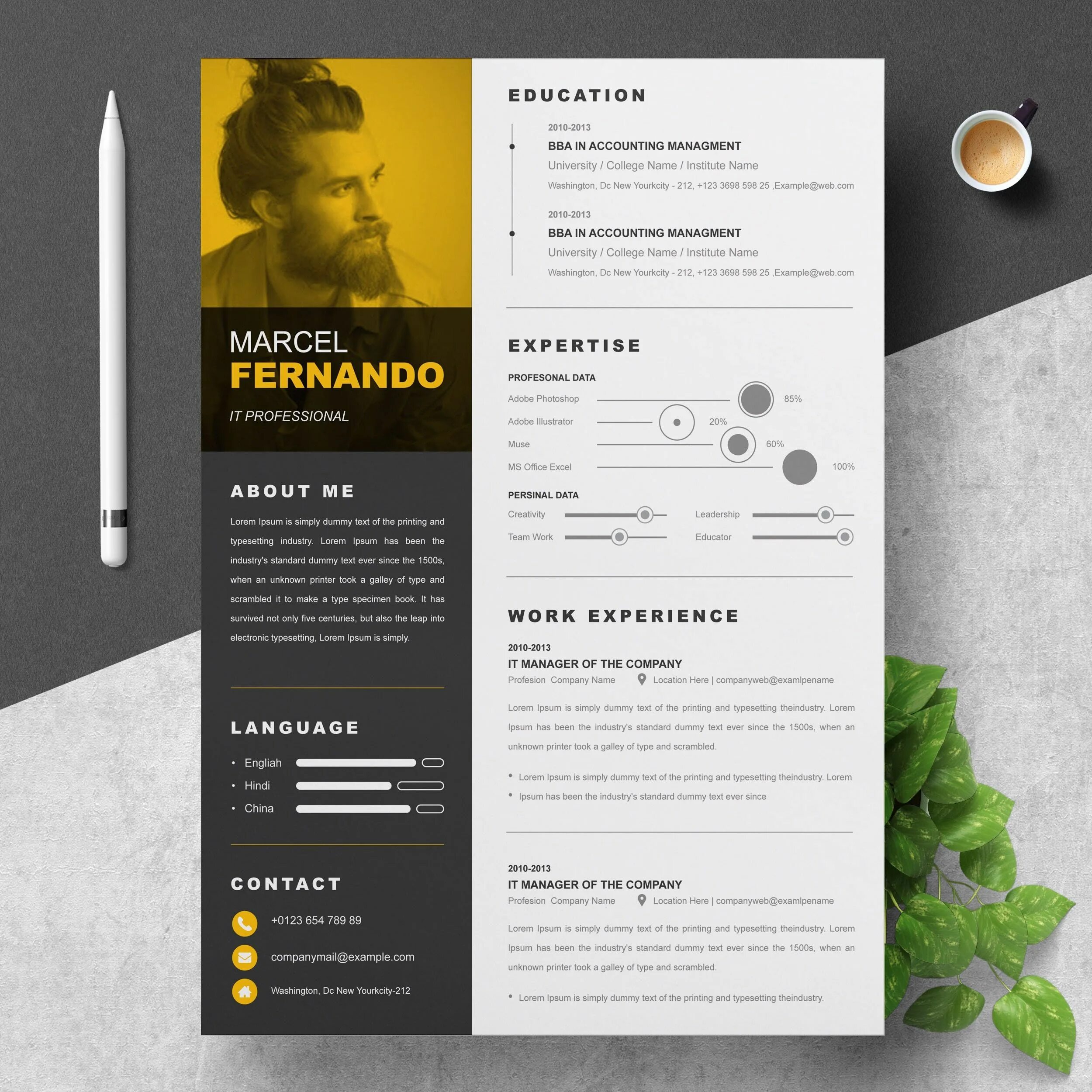 Резюме дизайнера интерьера Word Resume Template With Cover Letter - Etsy in 2022 Resume template, Resume te