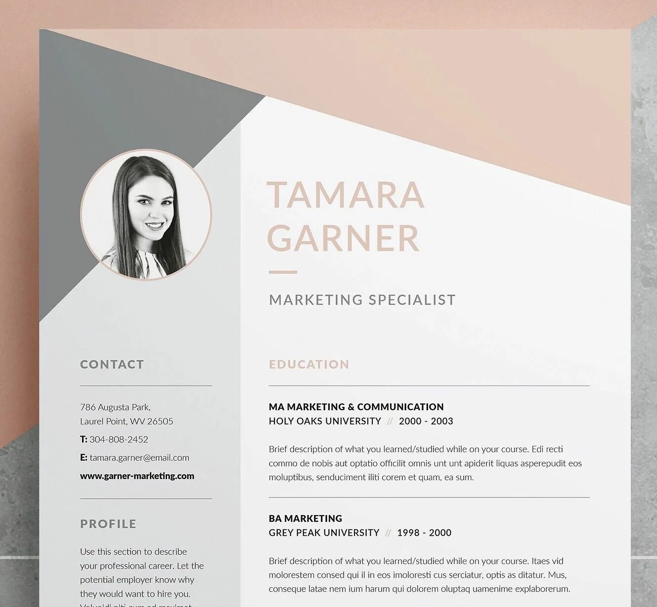 Резюме дизайнера интерьера образец Resume/CV Tamara Cv template, Creative resume templates, Resume templates