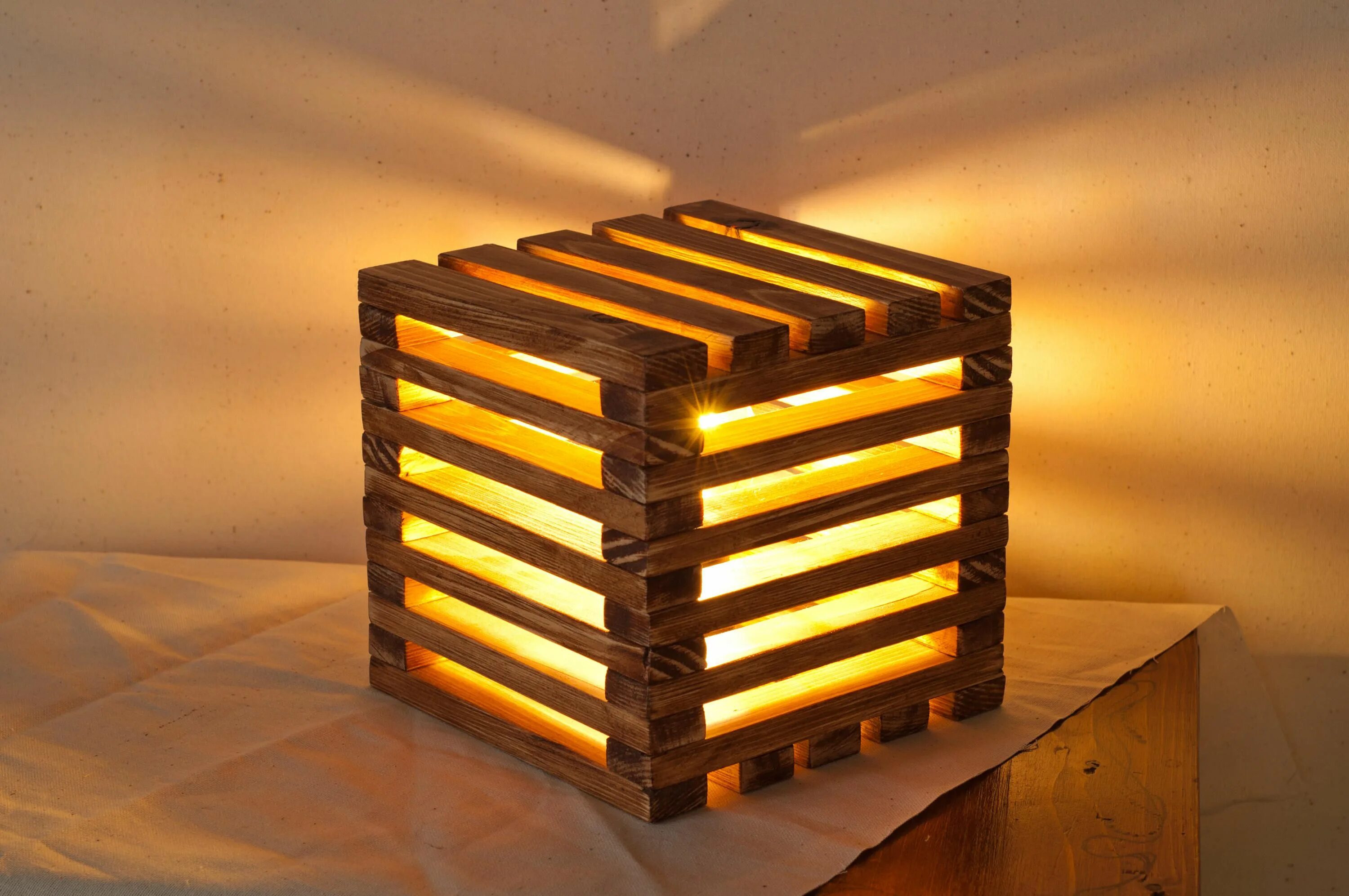 Ргб светильник своими руками Wood Lamp Wooden Lamp Table Lamp Rustic Light Geometric - Etsy Israel Cube lamps