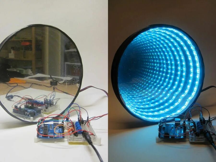 Ргб светильник своими руками Arduino-Controlled RGB LED Infinity Mirror Led infinity mirror, Infinity mirror,