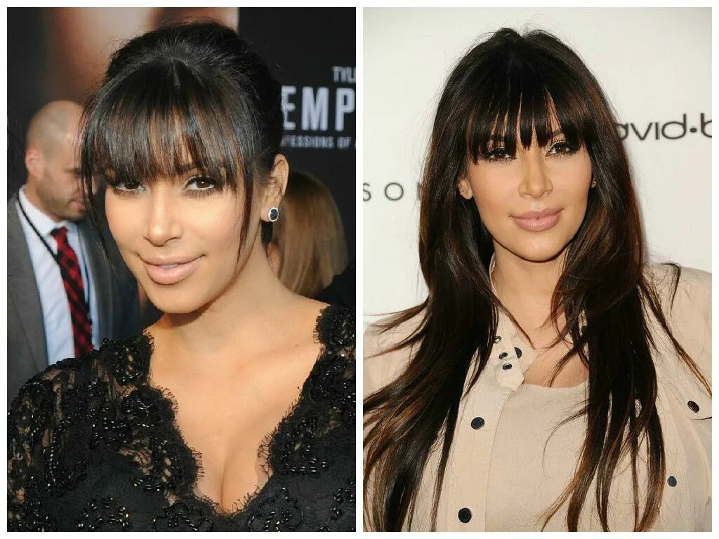 Рваная челка с удлинением фото Kim Kardashian Hairstyle Ideas - Hair World Magazine Kim kardashian hair, Hair s