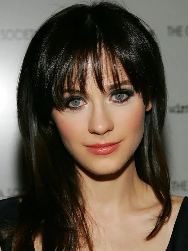 Рваная челка волосы фото Zooey Deschanel, Before and After Long hair with bangs, Cheap human hair wigs, H