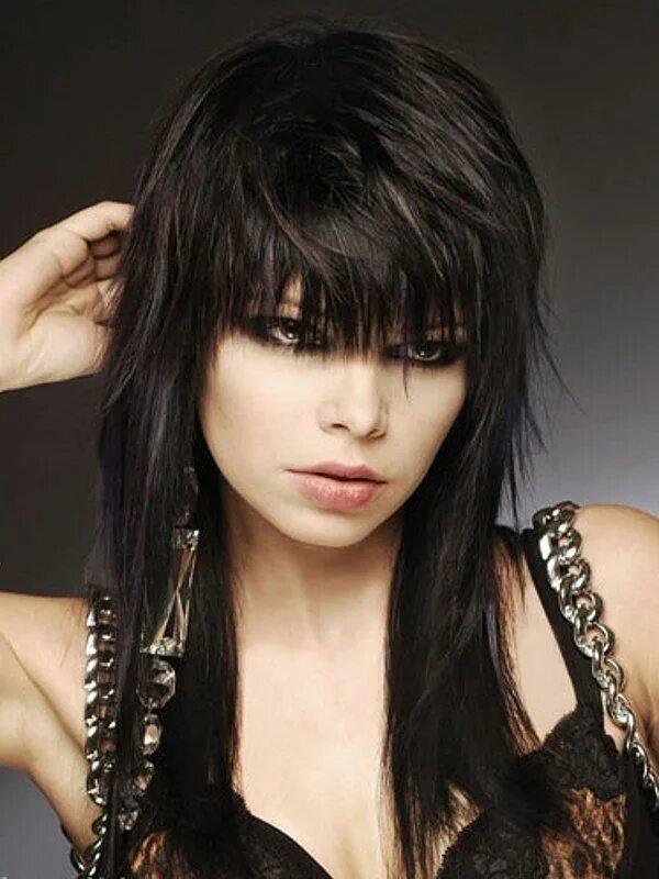 Рваная прическа на длинные волосы Fascinating Shoulder Length Emo hair for Teens Rocker hair, Medium hair styles, 