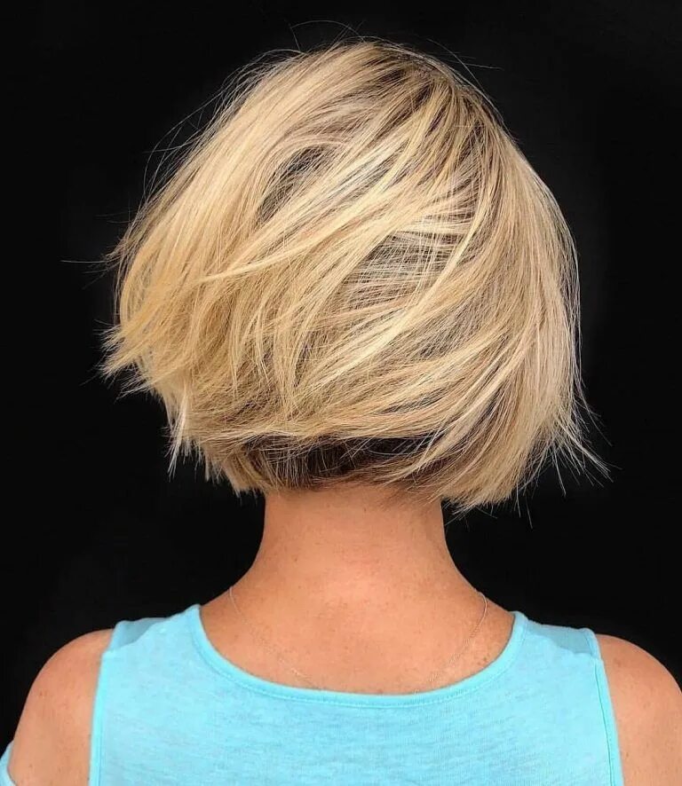 Рваное каре фото вид сзади Low Maintenance Short Bob Haircuts for Thick Hair