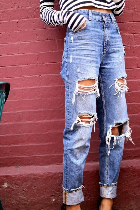 Рваные джинсы 2024 фото Indica Indefinito Rete di comunicazione boyfriend jeans style pinterest Laborato