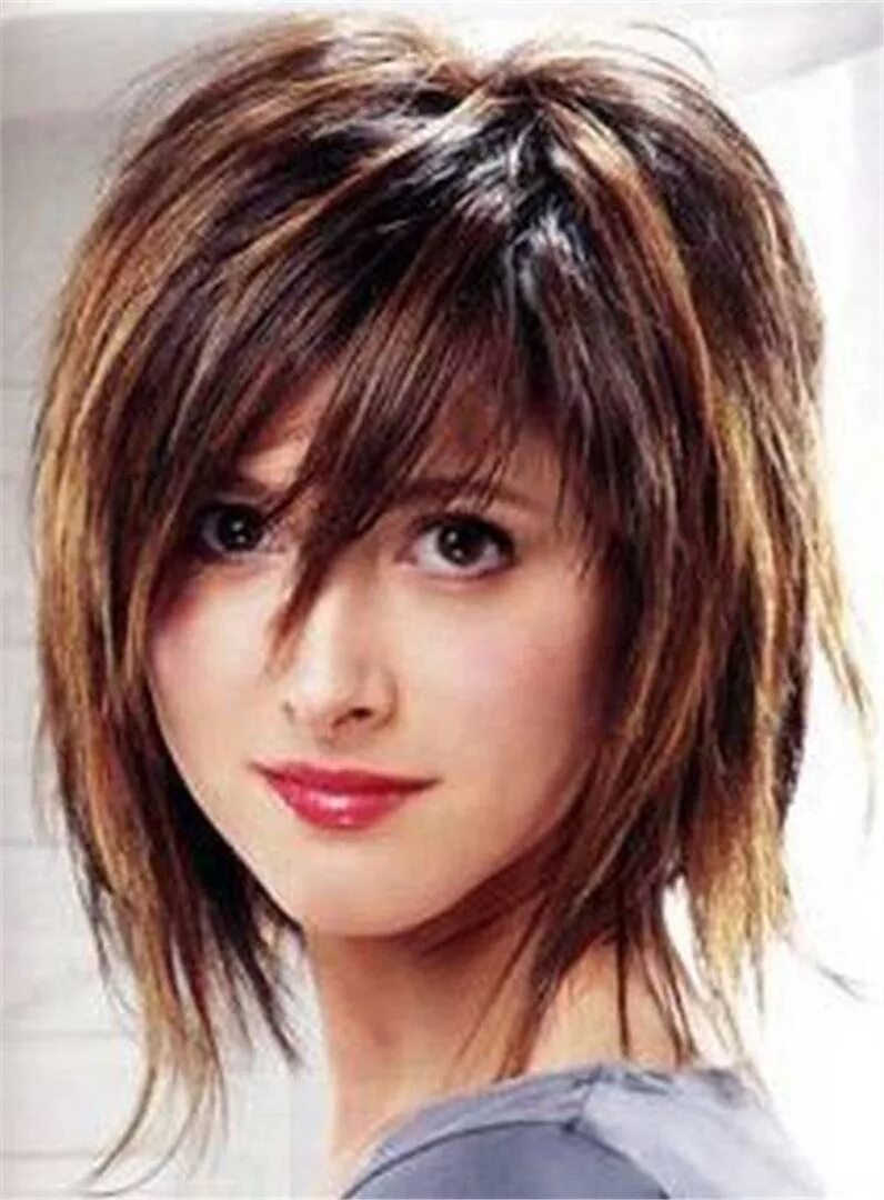 Рваные стрижки на средние волосы 2024 Short Layered Straight Human Hair With Bangs Capless Wig 12 Inches Straight huma