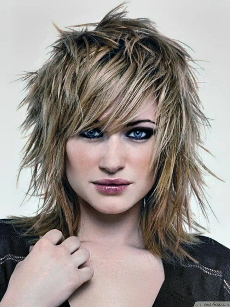 Рваный каскад с короткой челкой стрижка Rocker hair, Short punk hair, Punk hair